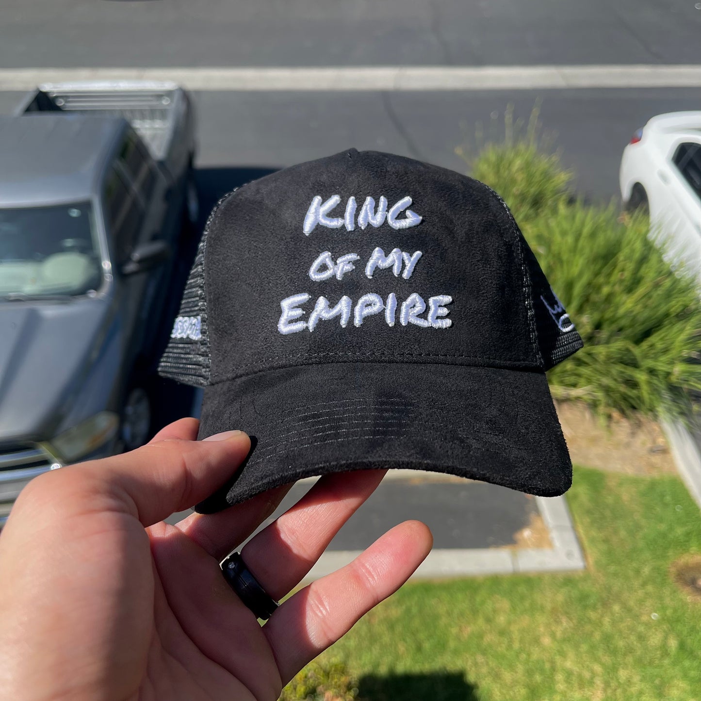 King of my Empire - Black Suede Trucker Hat